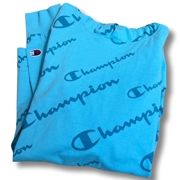 NWOT Champion Logo‎ Hoodie Jersey Knit Long Sleeve Tee Big Kids Unisex M - Picture 8 of 11